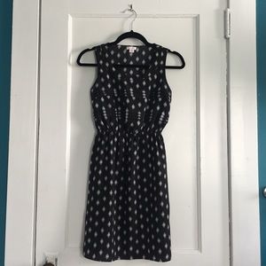 Black dress with geo print